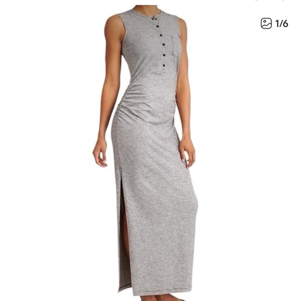 Athleta Heather Gray Sleeveless Maxi Dress